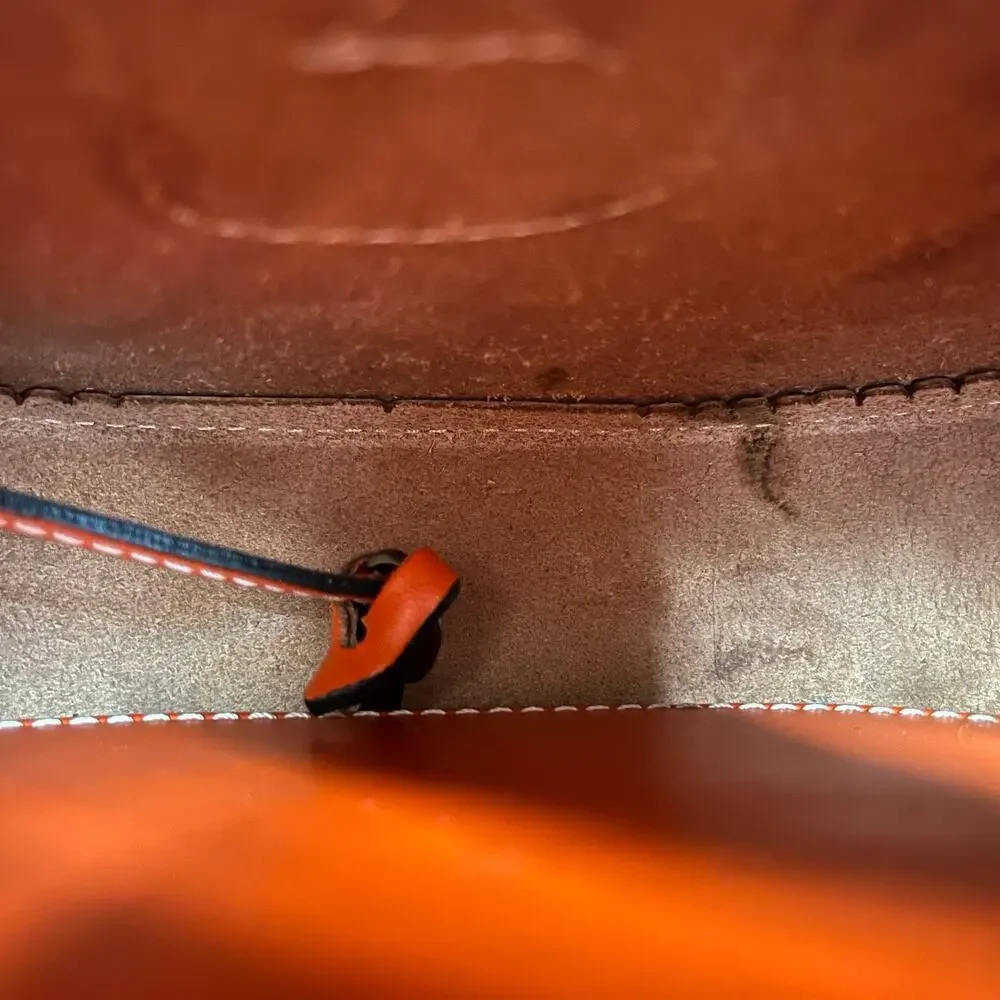 Dooney & Bourke Alto Orange Leather Saddle Crossbody Bag Purse - Picture 9 of 10